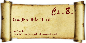 Csajka Bálint névjegykártya