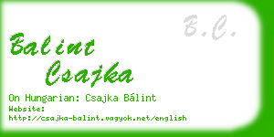 balint csajka business card